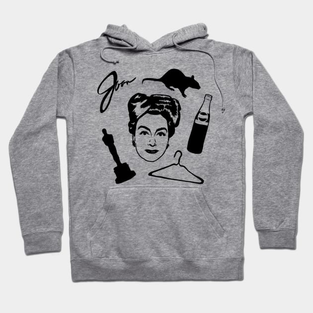 Joan Crawford Inspired Illustration. Rat, Oscar, Wire Hangers, Mommie Dearest, Pepsi Cola Hoodie by MelancholyDolly